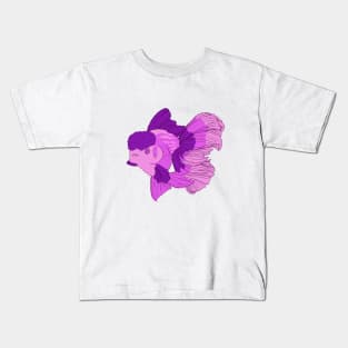 Cute Purple and Pink Oranda Goldfish Kids T-Shirt